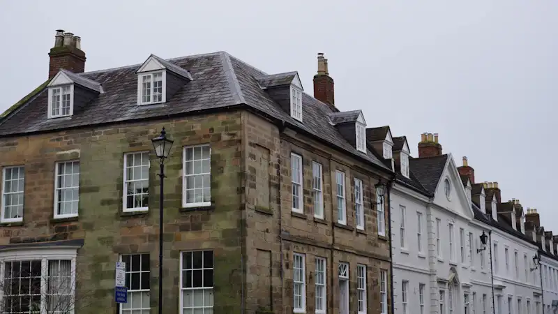 Row of period houses with sash windows